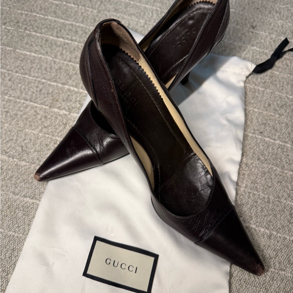 Gucci Women's Dark Brown Leather Heels